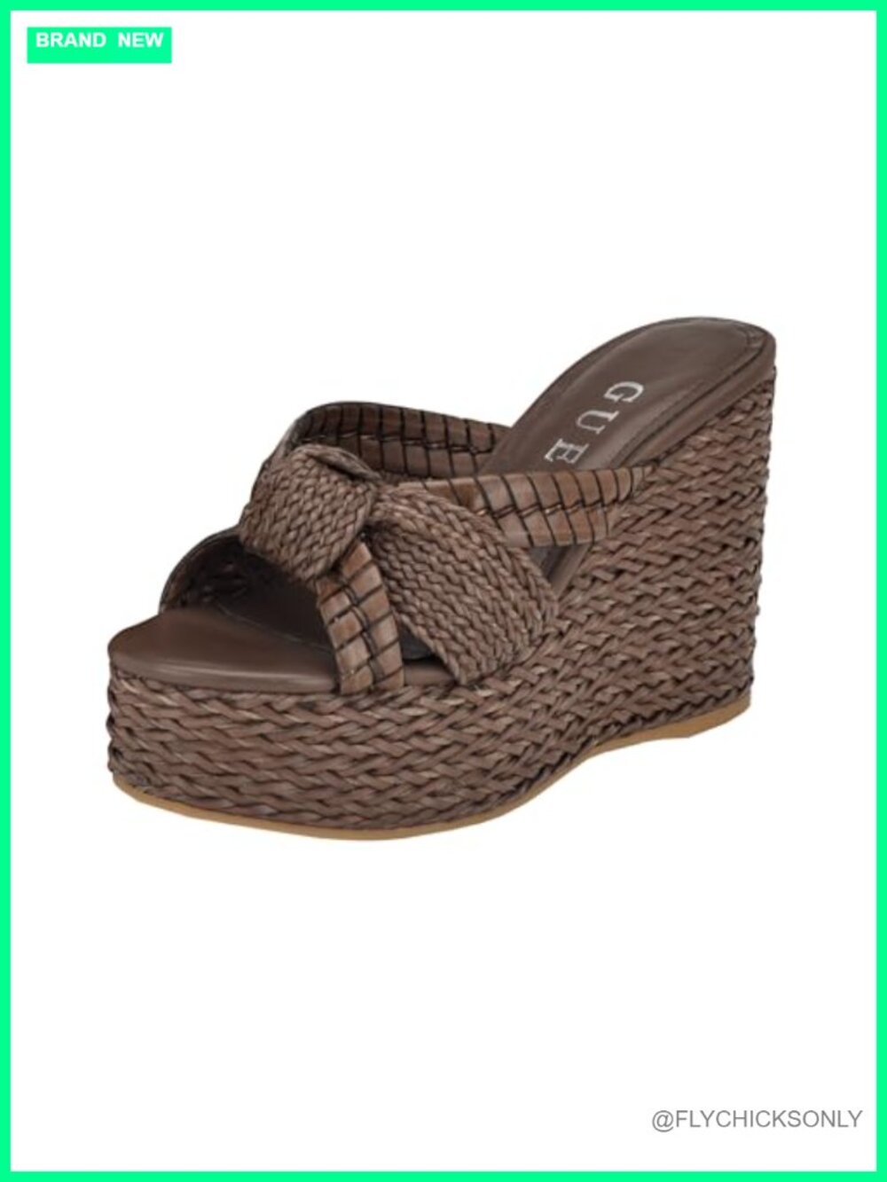 Woven Faux-Leather Slingback Wedge Sandals